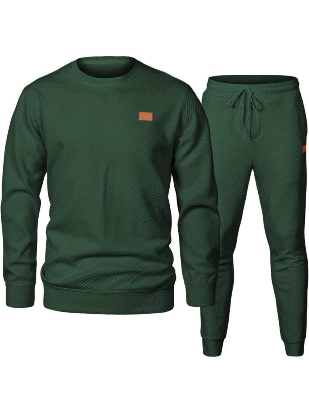 Men's 2 Piece Sets Dark Green Sweatsuits Casual Long Sleeve Sweatpants Fall